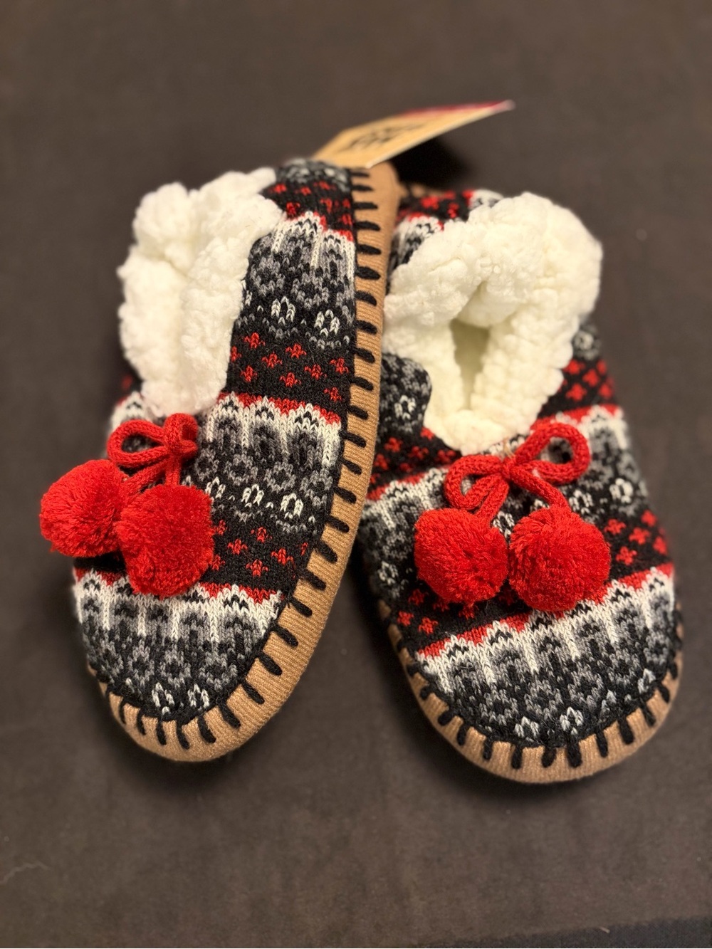 Cozy Muk Luks Women's Ballerina Slippers Small NWT Fair Isle